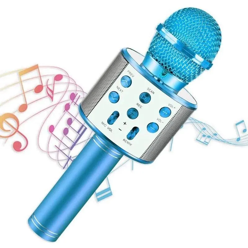 Hoparlörler Kondansatör Kablosuz Karaoke Mikrofon Bluetooth Handheld Portable Hoparlör Ev KTV Oyuncu Erkek Kızlar İçin Hediye Doğum Günü Partisi