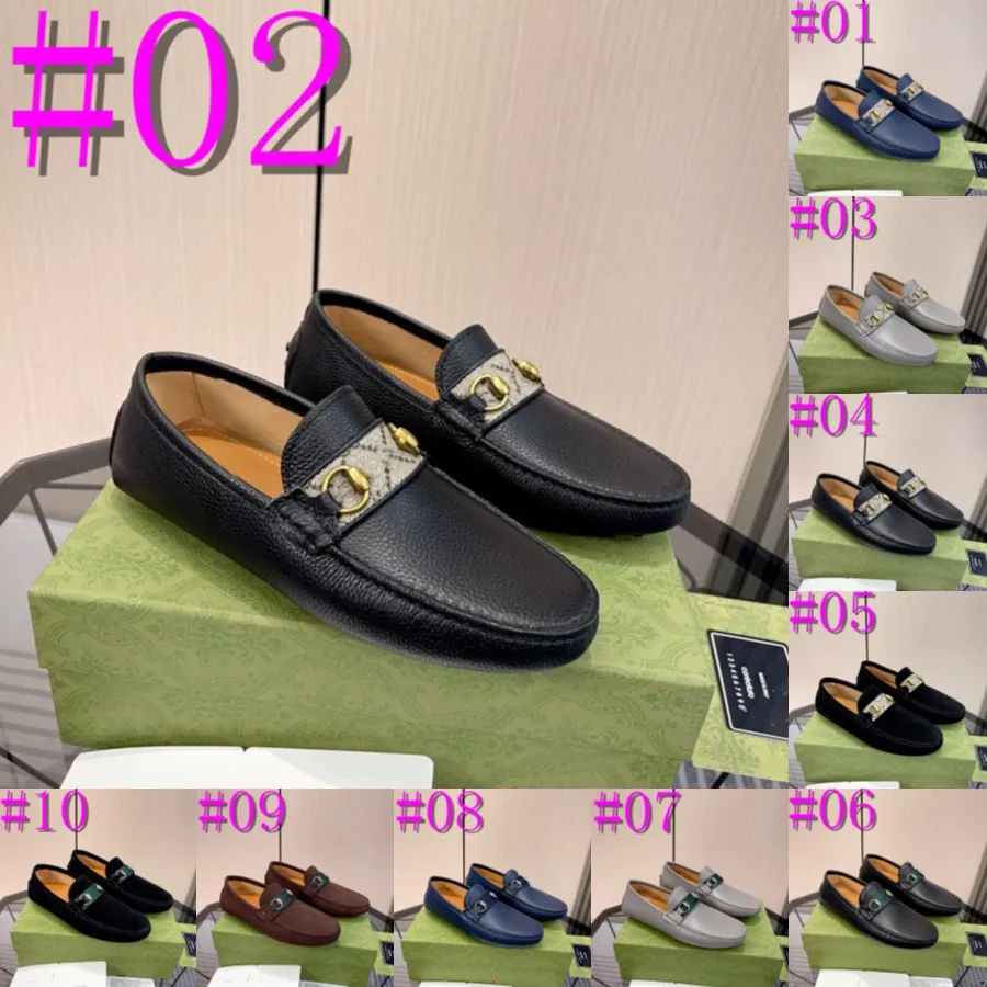 40model 2024 MANDES DÉCRIEURS BLUE MOCCASINS MOCCASINS Italien Slip on Hen Habille Original Male Office Party Mariage Drive Chaussures Taille 38-46