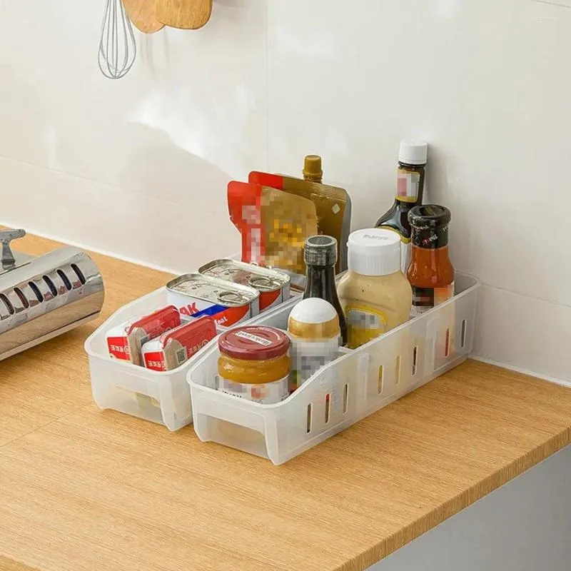 Bottiglie di stoccaggio 3 griglie Contenitori per frigorifero Tipo di cassetto Scatola per alimenti in plastica Staccabile Salvaspazio Freezer Organizer Casa