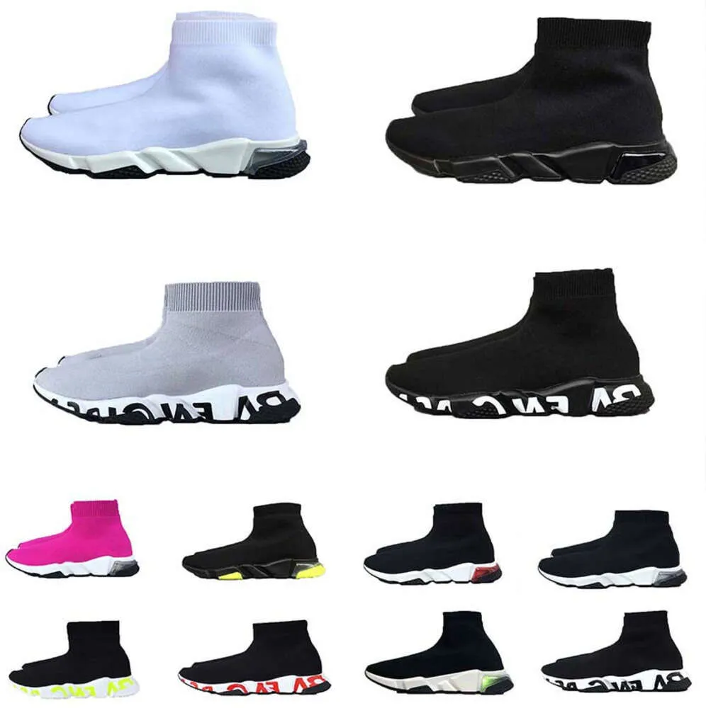 Chaussettes de créateurs chaussures de luxe jeune couleur unie plate-forme de couture noire augmentant la hauteur femmes hommes baskets de fitness légères pur coton tricoté taille 35-44