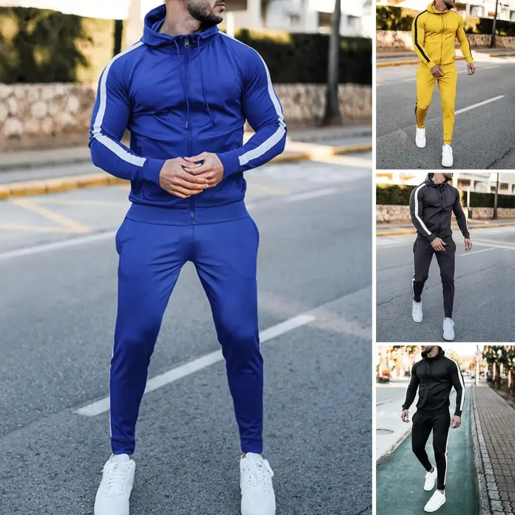 Trainingsanzug Männer 2 Stück Set Sweatshirt Jogginghose Sportswear Zipper Hoodies Casual Herren Kleidung Ropa Hombre Größe S-3XL 240113