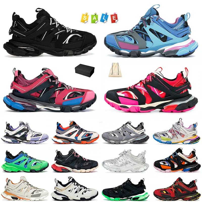 2024 paires de mode pistes marque de luxe femmes hommes chaussures habillées piste 3 3.0 coureurs rose triple blanc noir baskets Tess.s. Baskets mocassins imprimés en cuir et nylon Gomma