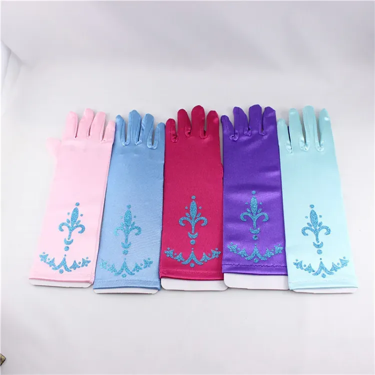 Cosplay princess gloves for kids children girls printing satin gloves for Party Christmas Halloween A-860