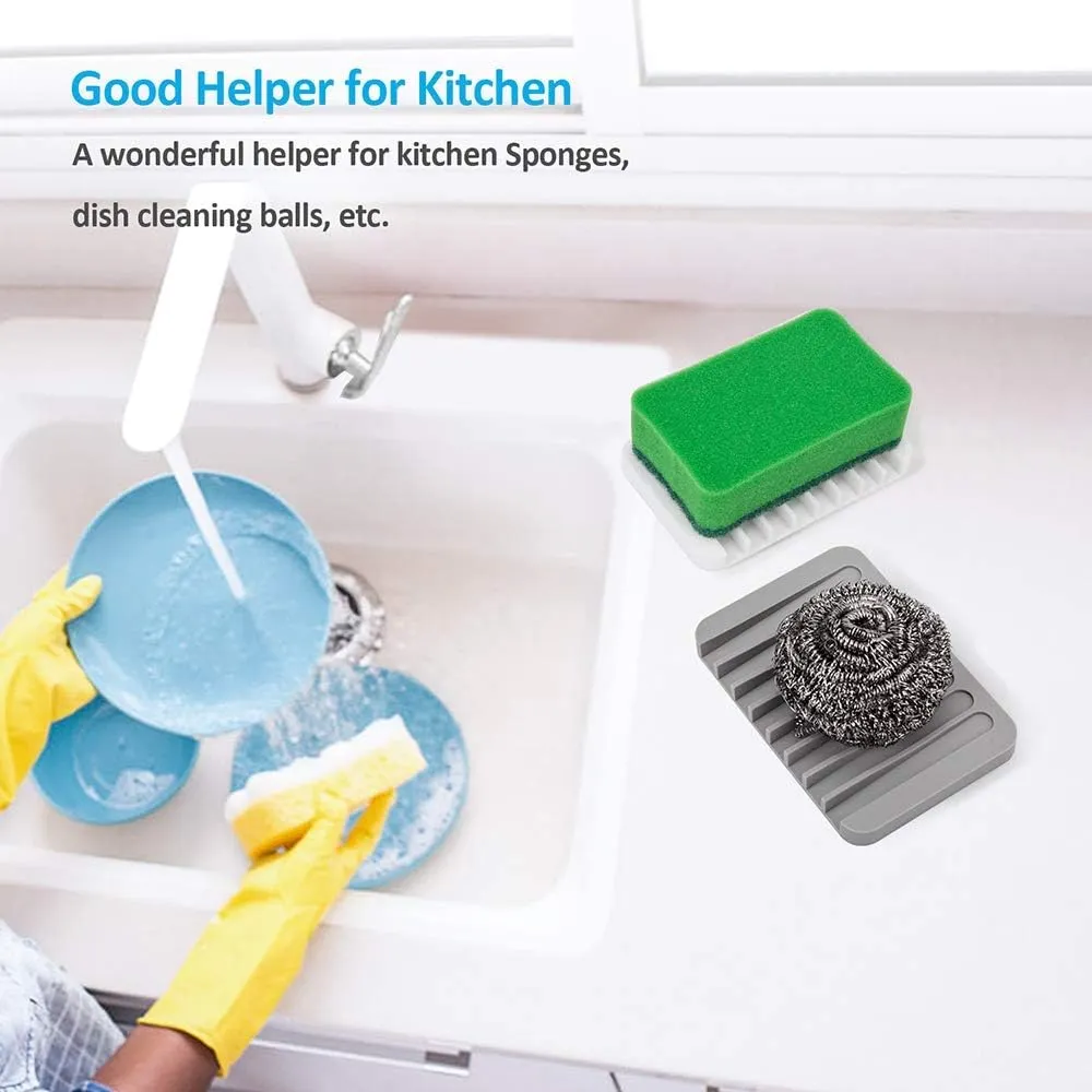 Set di 2 portasapone in plastica con scarico - Portasapone da doccia con ventosa - per bagno, cucina - Facile da pulire