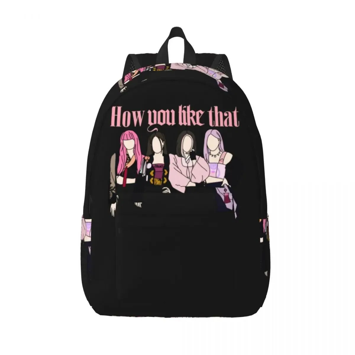 Bolsos Mochila negra de moda Mochilas kawaii de dibujos animados lindos de color rosa Mochilas escolares suaves de estilo al aire libre para mujer Mochila colorida