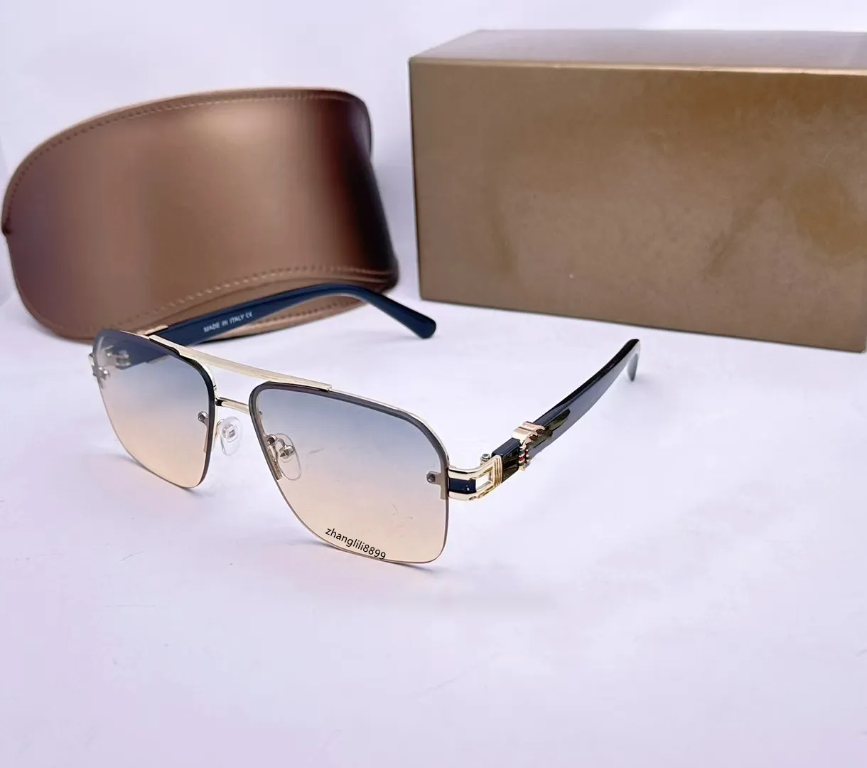 Marca de luxo óculos de sol polarizados para homens e mulheres semi-aro quadro condução óculos de sol uv400 designer óculos masculino atitude