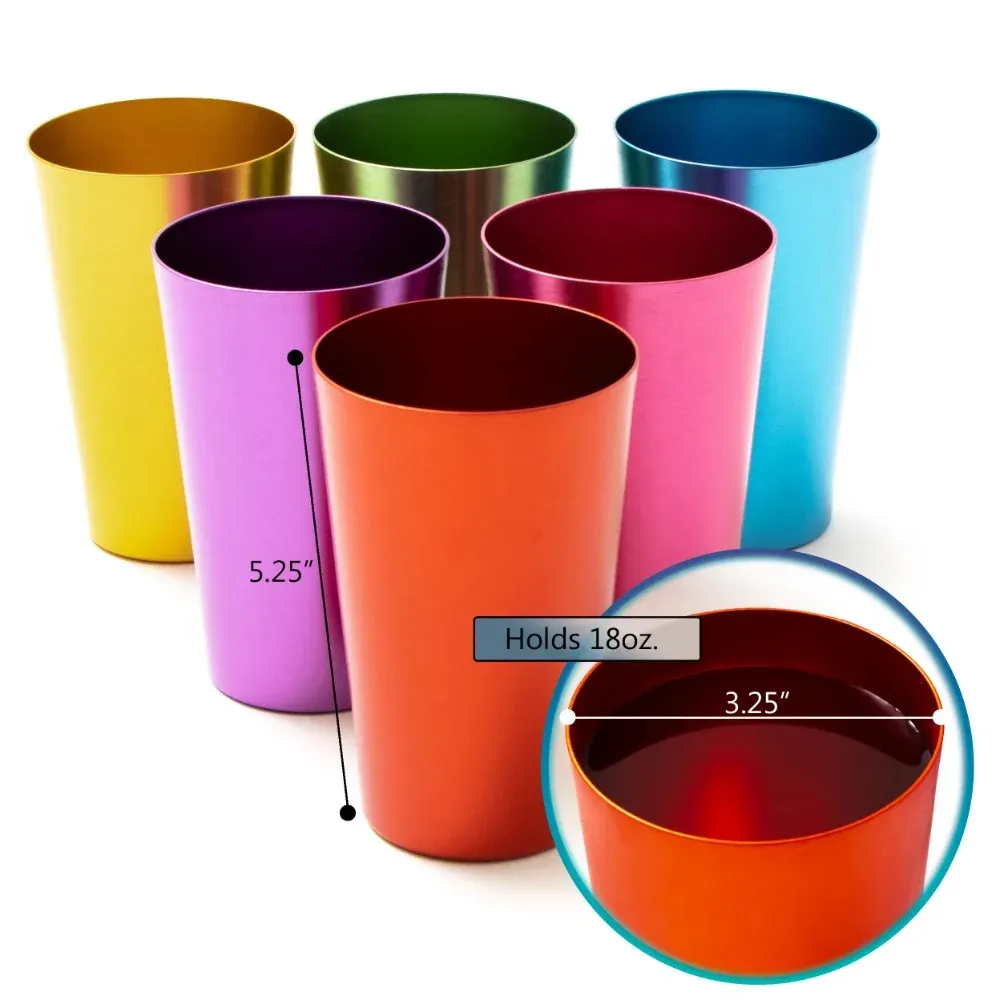 20 Oz. Retro Aluminum Tumblers 6 Cups By Trademark Innovations