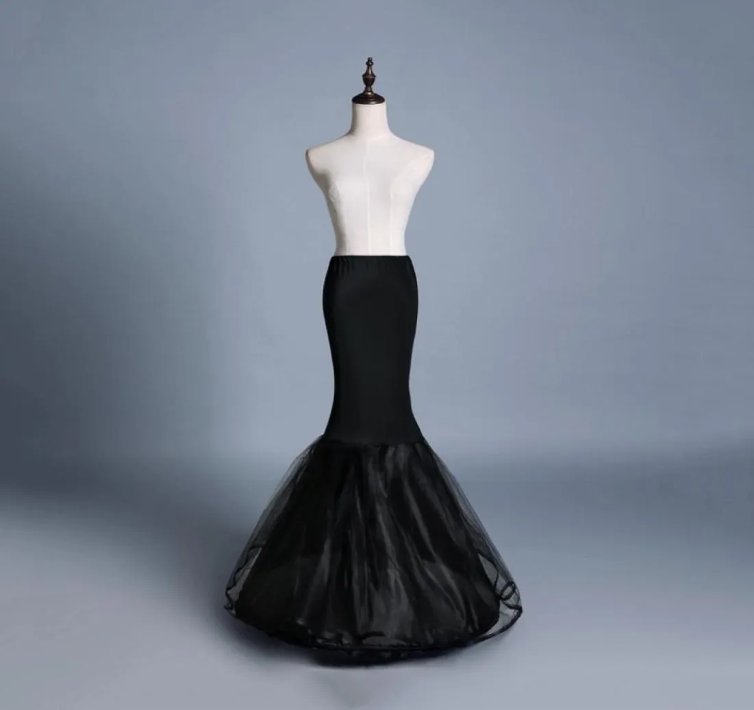 Whole Mermaid Crinoline Petticoats Plus Size Sexy Black Bridal Hoop Skirt High Quality Ruffle Wedding Accessories8973884