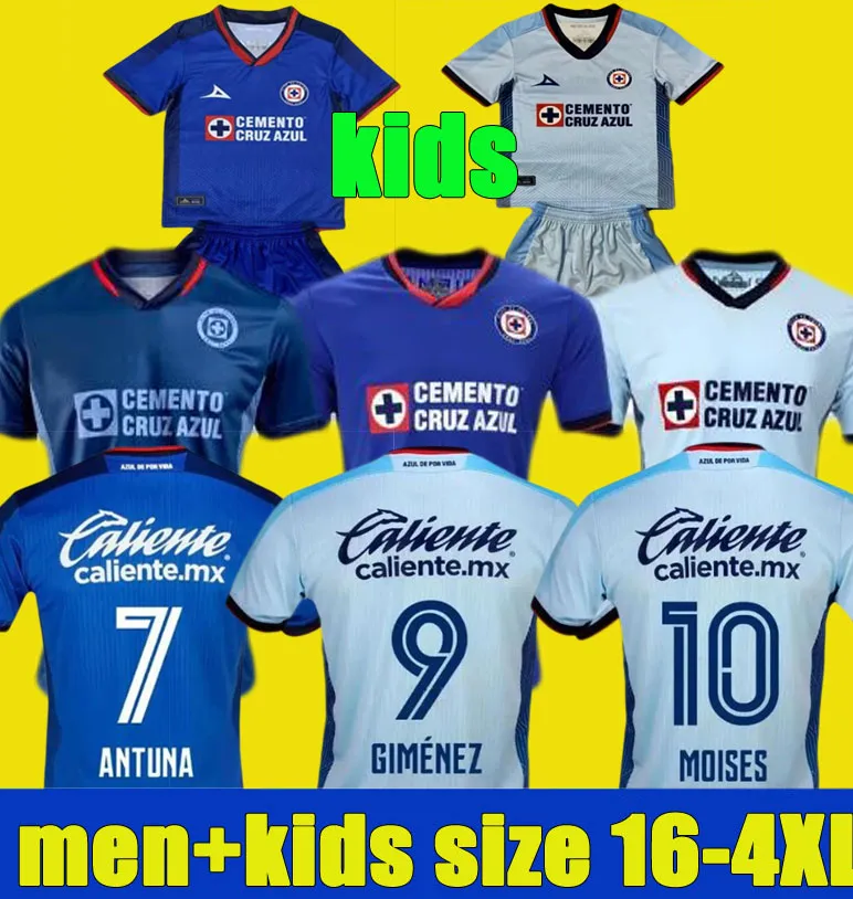 2023 2024 Cruz Azul maglie da calcio Liga MX ANTUNA 23 24 CDSyC VIEIRA LIRA RODRIGUEZ casa lontano terzo magliette da calcio camisetas de futbol uomo bambino Kit Jersey taglia 3X 4XL