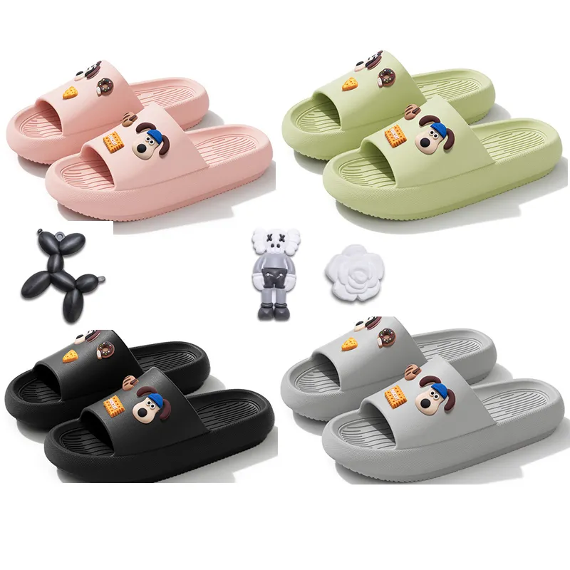 Slippers DIY Mode Schoenen Keten Slippers Creatieve cartoon hond Slippers Vrouwen Lychee Slides Warme Thuis Slides Platform Bubble Slippers 36-45