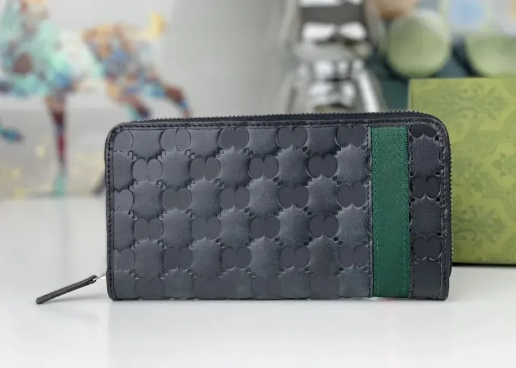 Ophidia Designer Purple Luksusowe męskie torebka Cion wytłoczona podwójna litera z czerwono-zieloną kartą na kartę Modną Masę Marmont Zamek Clutch Wysokiej jakości Jackie Jackie