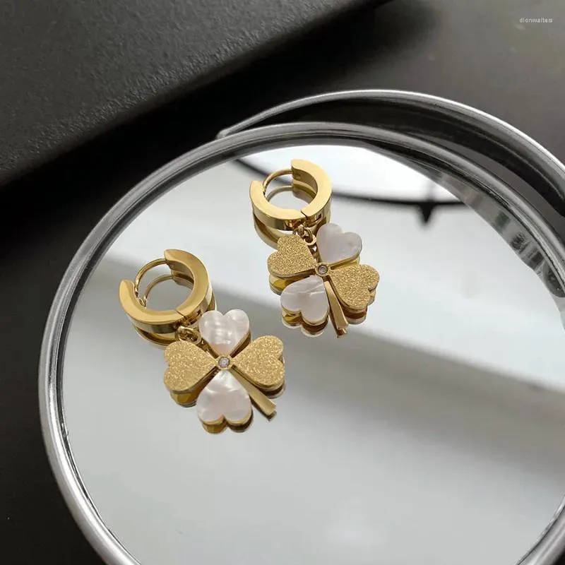 Orecchini a bottone placcati in oro 14k con foglia di gioielli di moda per donna, festa, festa, orecchino elegante quotidiano