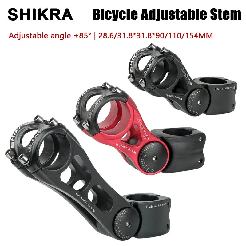 SHIKRA SK01 MTB Power Bicycle Styrbar Stem Road Mountain Bike Tabell 90110145mm ROD Justerbar 318 254 Riser Negative 240113