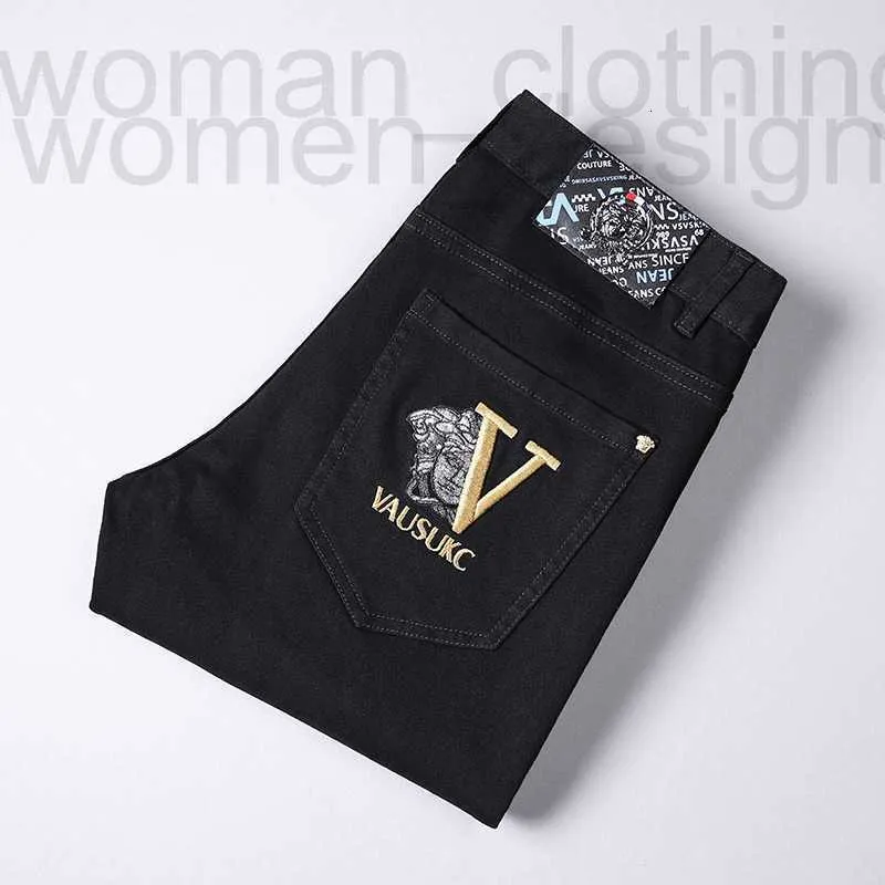 Designer de jeans masculino designer preto jeans bordado estiramento fino high-end luxo moda masculina calças casuais my8w 9pcd