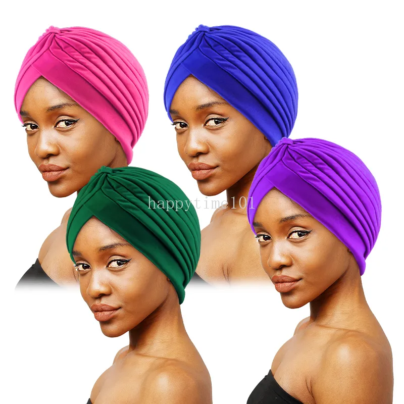 Turban Hats For Women 3-Pack Flower - Pre-Tied Ruffle Beanie  display picture 2