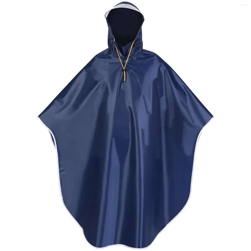 Impermeabili Ciclismo Scooter Impermeabile Moto Pioggia Poncho Felpa con cappuccio Mantello da bici Antivento per (Blu navy)