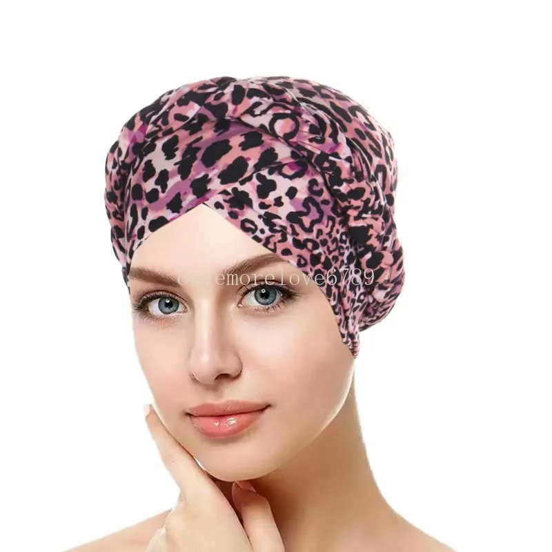 New Fashion Print Braid Hijab Cap for Ramadan Headscarf Indian Hat Muslim Fashion Head Wrap Women Turban Bandana Bonnet