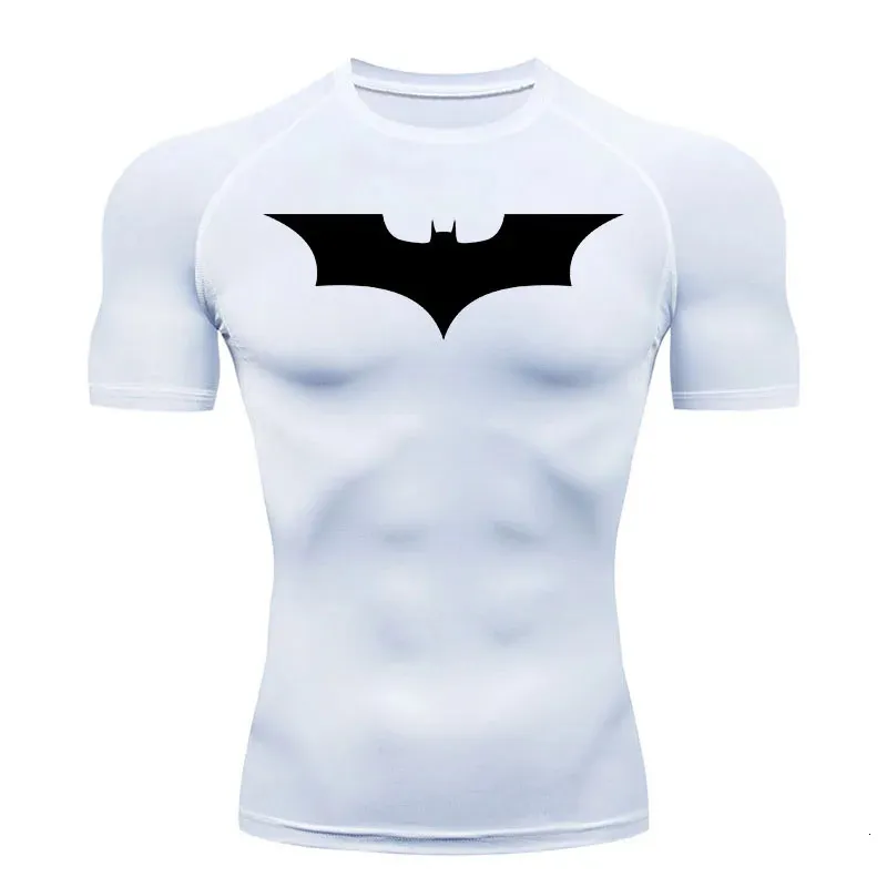 Top Sports Running shirt Men's T-shirt Fitness Short T-shirt Quick Dry work out Gym Tights Muscle shirt Compression MMA Clothing 240113