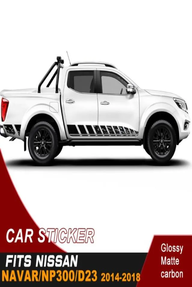 ملحقات السيارات 2 PCS Side Door Stripe Mud Must Vinyl Racing Sticker Dirty Custom Tuction for Nissan Navara 201420198226787