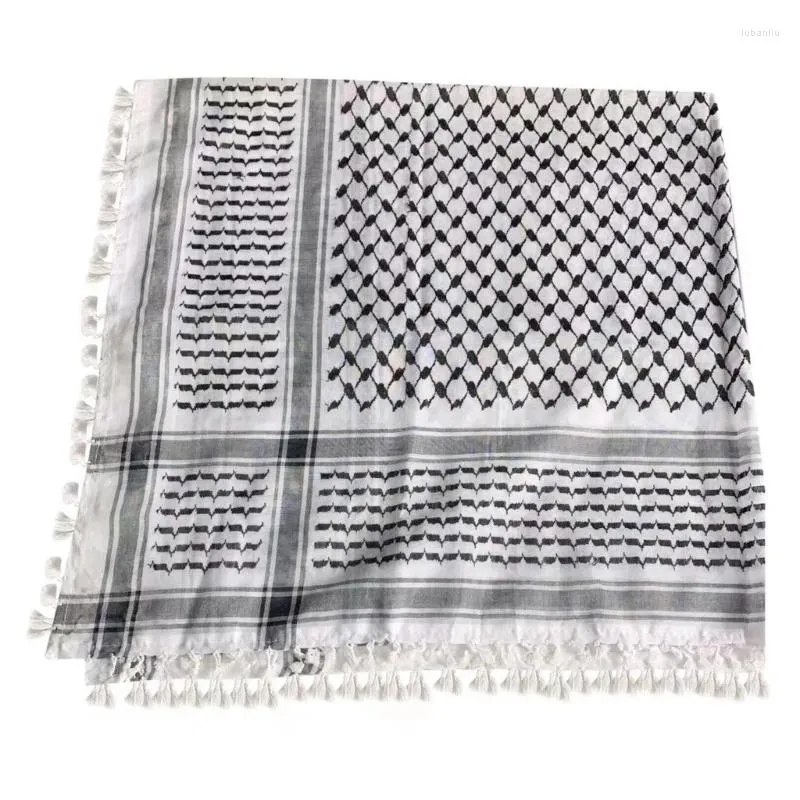 Scarves 652F Scarf Shemagh Desert Keffiyeh Head Neck Arab Wrap Tassels Unisex