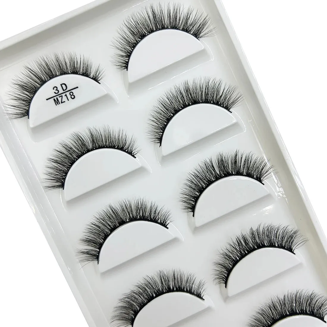 Partihandel 5 par 3D Natural Mink False Eyelashes Makeup Extension Eyelash Fake Eye Lashes Faux Cils Make Up Beauty Cilios 240113