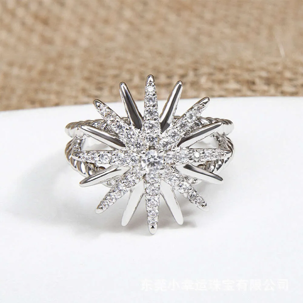 2024 Designer David Yuman Jewelry Bracelet David's Popular Classic Sunflower Full of Imitation Diamond Stars Simple Style Accessories Ring for Women