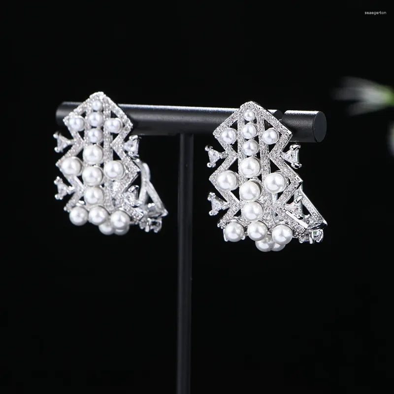 Boucles d'oreilles de luxe en perles royales exclusives pour femmes, bijoux de mariée de dubaï, cadeau de mariage, A0159