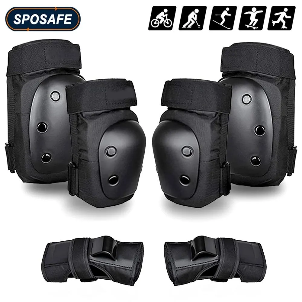Gear 6PCS Youth Adulte Gnee Pad Elbow Pad Guard Gardien de bracelet Sports Protective Gear Set for Skateboarding Roller Skating BMX Cycling Scooter