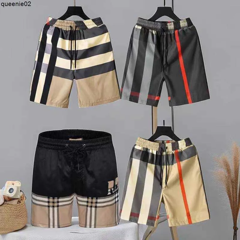 Pantaloncini da uomo Pantaloncini a righe scozzesi di lusso firmati da uomo e da donna Moda estiva Streetwear Costumi da bagno ad asciugatura rapida Pannello stampato Pantaloni da spiaggia Asia Taglia M-3xl Esjr