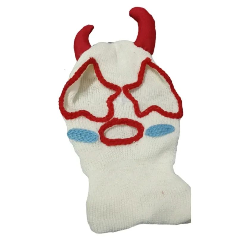 Roligt clown horn balaclava huvud täckande gåva varm wacky beanie hatt droppar 240113