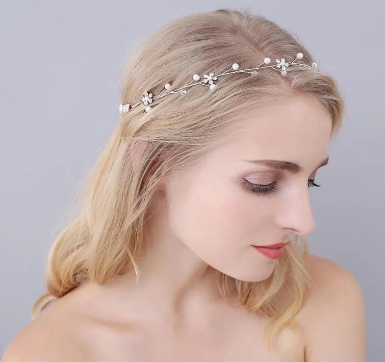 Real Image Bridal Headband Crystals Beads Bridal Accessories Simple Style Wedding Hair Accessories Hair Jewelry Bridal Headpiece2713750