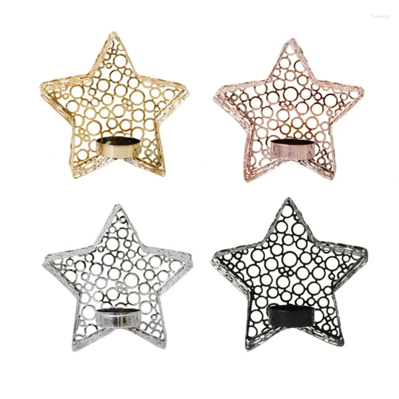 Candle Holders Star Holder Wrought Iron Candlestick Desktop Stand For Home Wedding Party Bedroom Restaurant Decoration 87HA