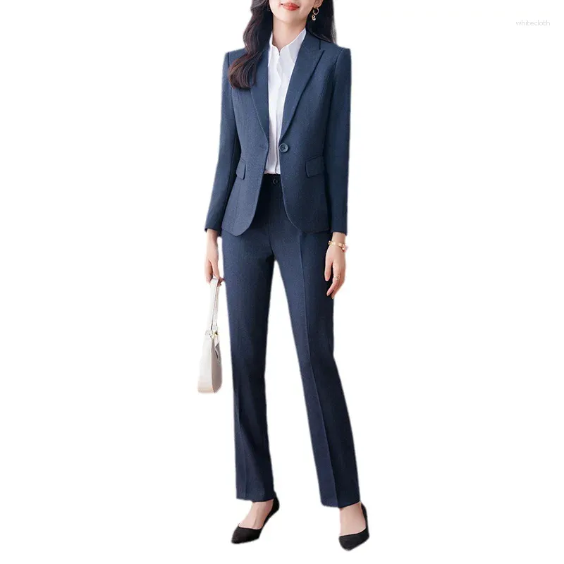 Pantaloni a due pezzi da donna Abbigliamento da lavoro per ufficio da donna Blazer Formali stili OL Abiti da lavoro e giacche Cappotto Autunno Inverno Carriera professionale