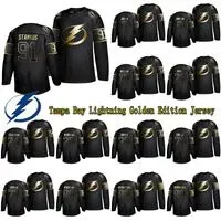 Custom Tamy Lightning Golden Edition Jersey 91 Steven Stamko 86 Kucherov 77 Hedman Any Name Any Number Hockey Jerseys