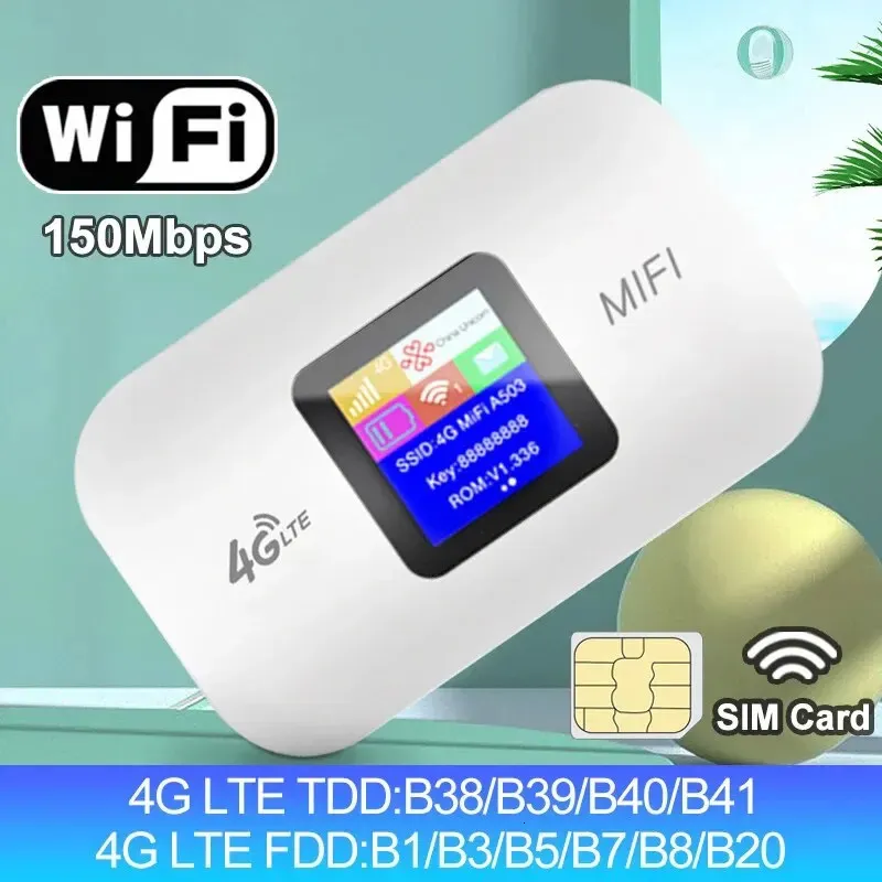 4g lte roteador sem fio wifi modem portátil mini ponto ao ar livre bolso mifi 150ms slot para cartão sim repetidor 3000mah 240113