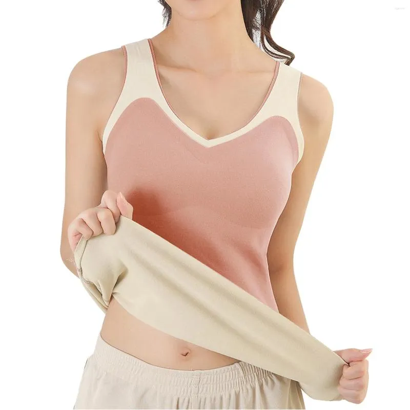 Kvinnors shapers ärmlös Bra termiska undertröjor med spetsar för vintertank kvinnor långärmad skjorta toppar v hals