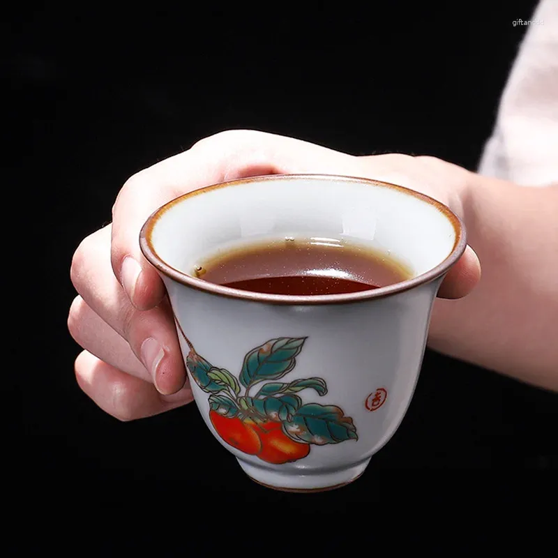 Чайные чашки Ru Kiln Set Cup Master Одиночный женский открытый кусок может питать керамическую чашу, большую