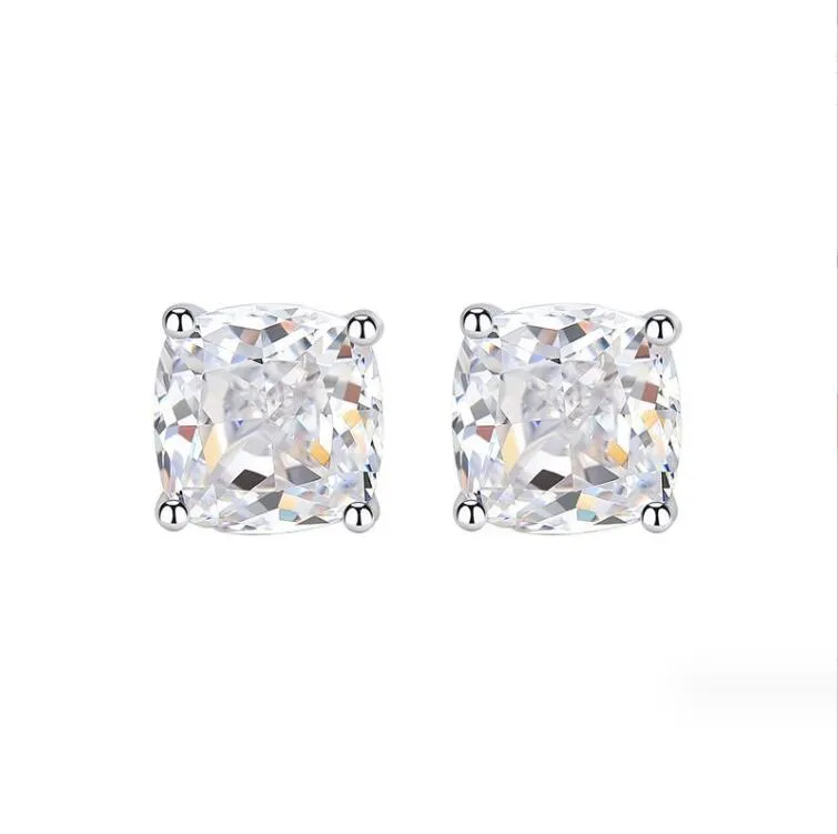 Orecchini A Perno Di Moissane In Argento Sterling 925 Forma Di Cuscino Solario Gioielli Di Lusso Da 51,22 € | DHgate