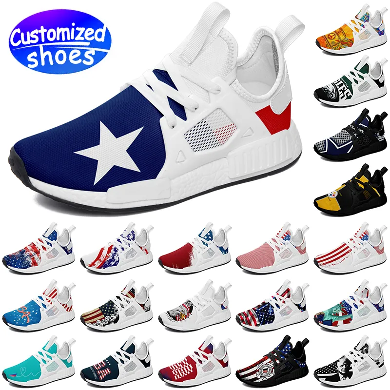 Sapatos personalizados amantes tênis de corrida dos desenhos animados o logotipo da equipe da velha glória sapatos diy retro sapatos casuais homens mulheres sapatos ao ar livre tênis vermelho tamanho grande eur 35-48