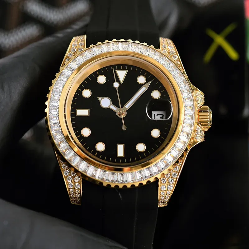 Diamond Watch Автоматическое механическое движение 40 -мм дизайнерские часы для мужского водонепроницаемого модного браслета мужчины.
