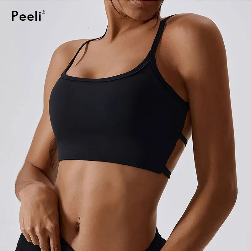 Backless Sports Bra High Support Top Push Up Gym Crop Litness Intelder Intear Sexy Running Brassiere Yoga Active Wear 240113