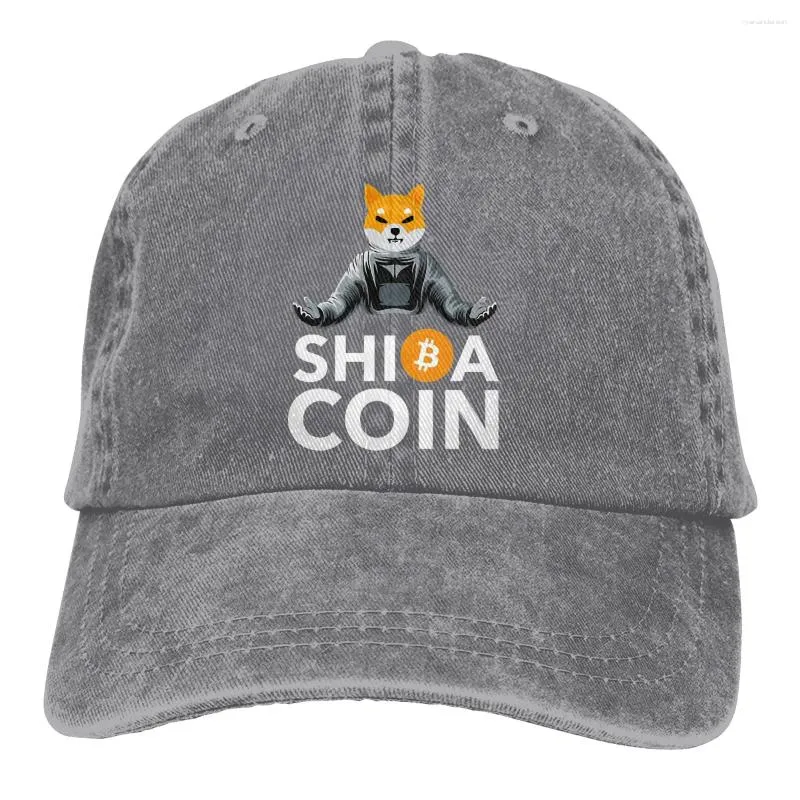 Ball Caps Adjustable Solid Color Baseball Cap Shib Shiba Coin Washed Cotton Funny Crypto Sports Woman Hat