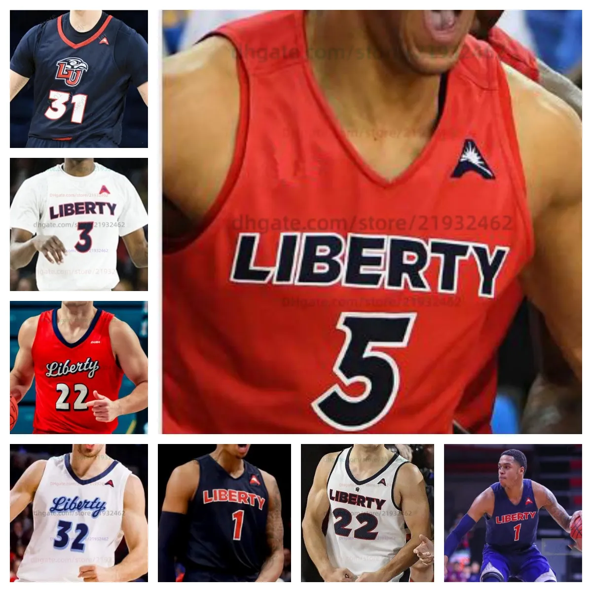 Personalizado Gabriel McKay Liberty Basketball Jersey NCAA Stitched Jersey Qualquer Nome Número Homens Mulheres Juventude Bordado Shiloh Robinson JC Shirer Jr.