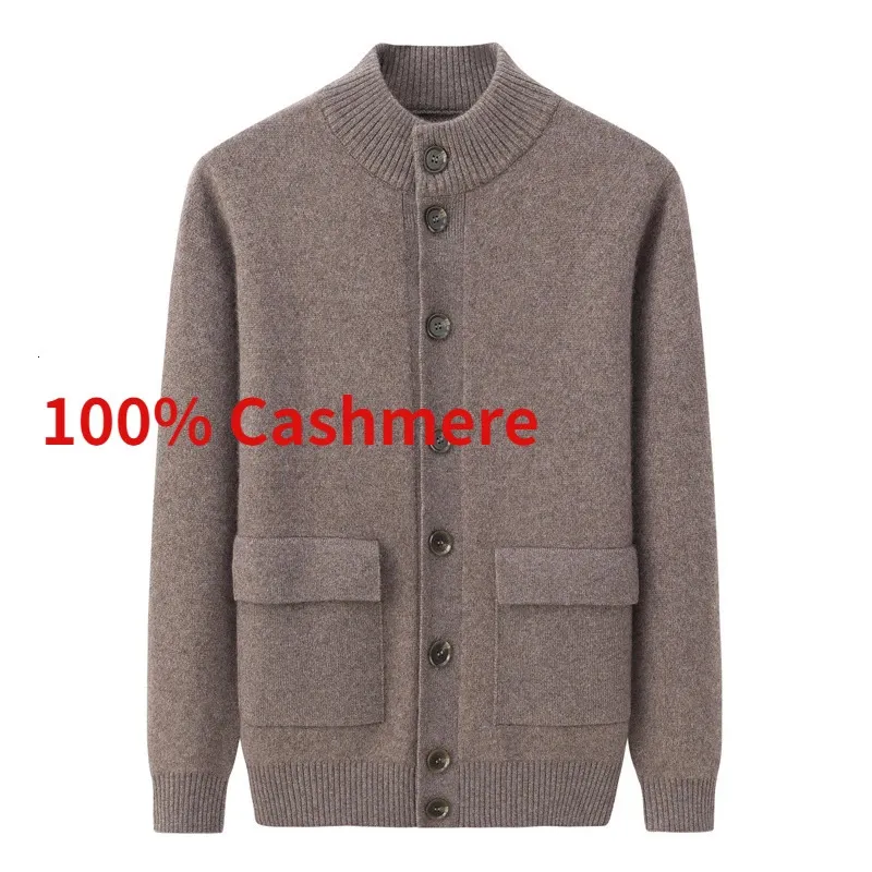 Ankunft Mode Hohe Qualität 100% Kaschmir Strickjacke männer Pullover Mantel Winter Dicke Große Größe S M L XL 2XL 3XL 4XL 5XL 6XL 240113