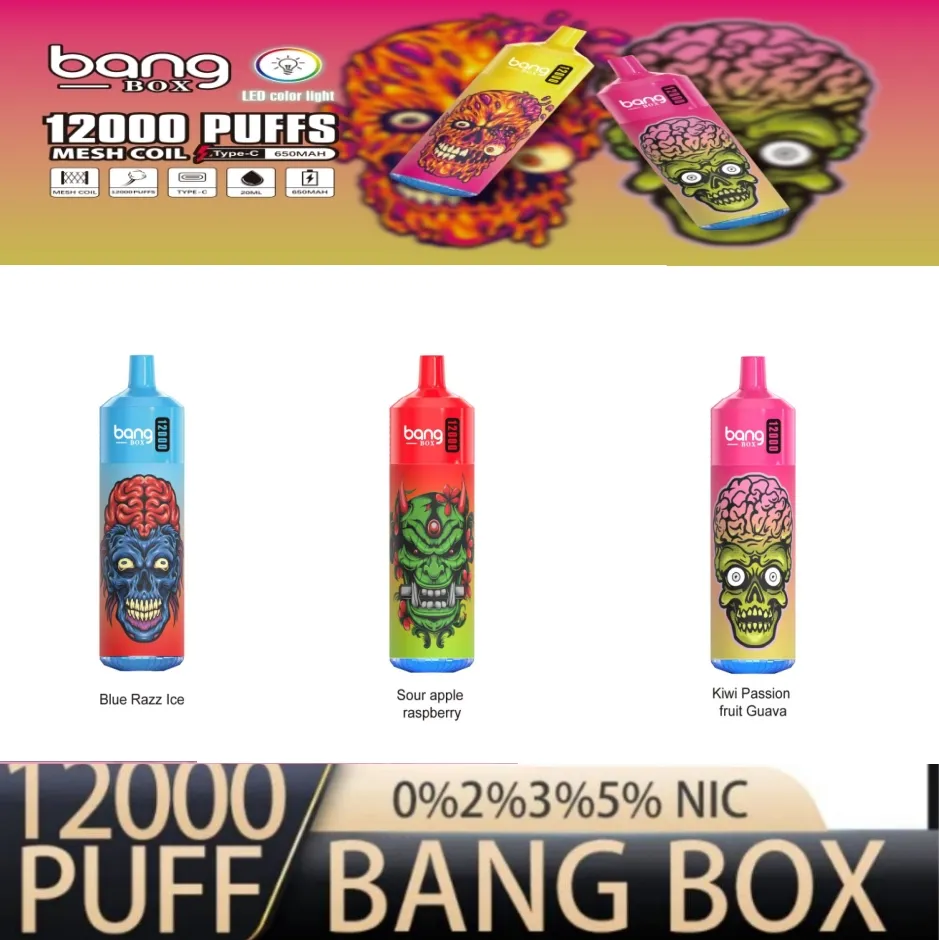 Original Bang King 12000 Puff 12000 Vapes jetables Pen 12k Puff E Cigarette 0% 2% 3% 5% Vaporisateur Recharge Mesh Coil Vape Pen Puffbars 12K