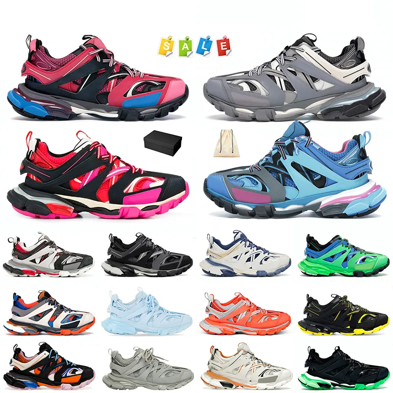 2024 Top OG Tracks Marque De Luxe Paires Femmes Hommes Chaussures Habillées Track 3 3.0 Runners Rose Triple Blanc Noir Baskets Tess. Baskets plateforme imprimées en cuir Gomma