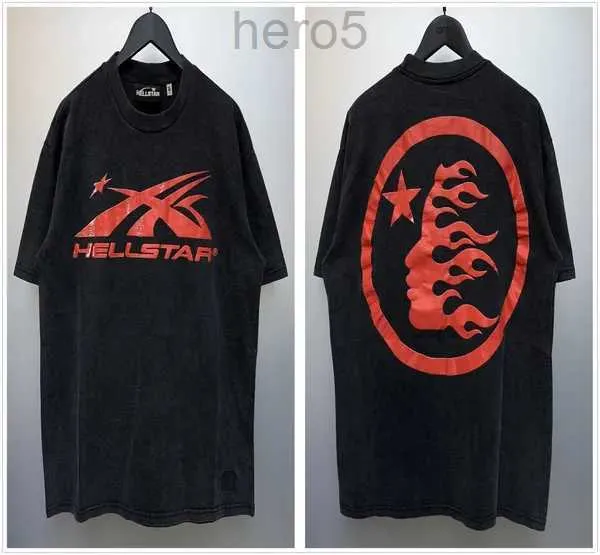 HellStar Shirt Designer T Shirt T Shirts Teks Tee Ubrania Ubranie Hipster Vintage Myte Street Graffiti Style pęknięcia geometryczne wzór hi anps