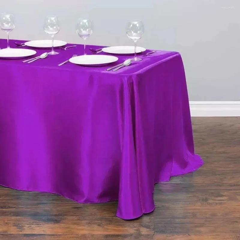 Pano de mesa sofisticado El Banquete e cena de casamento Retângulo de cor sólida Tecido de cetim liso colorido Ding B7X3656