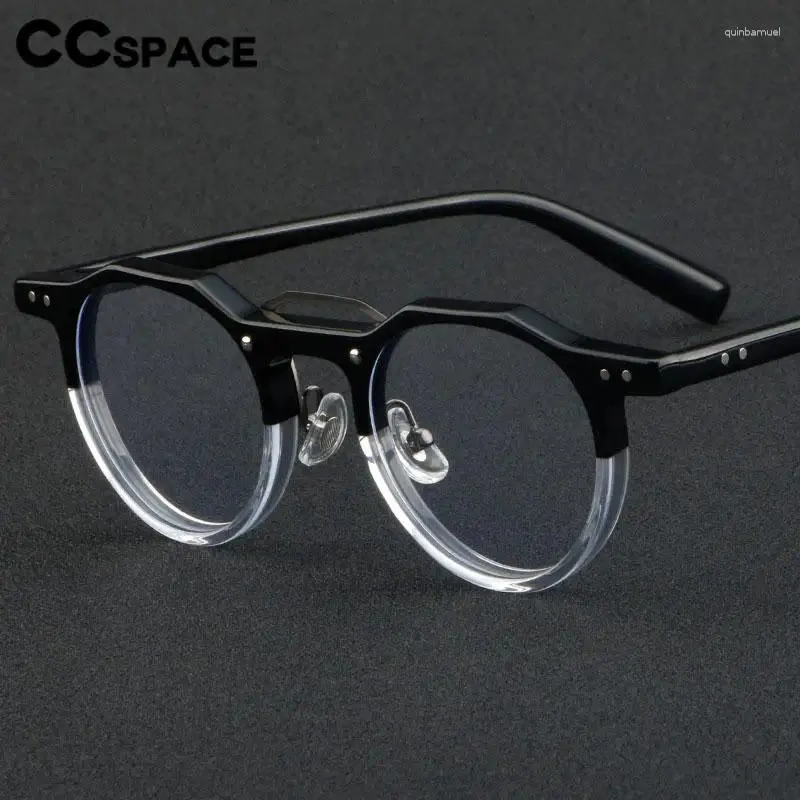 Montature per occhiali da sole 56934 Montatura per occhiali vintage in acetato leopardato Lady Fashion Rivetto rotondo Trasparente Occhiali da vista universali da uomo