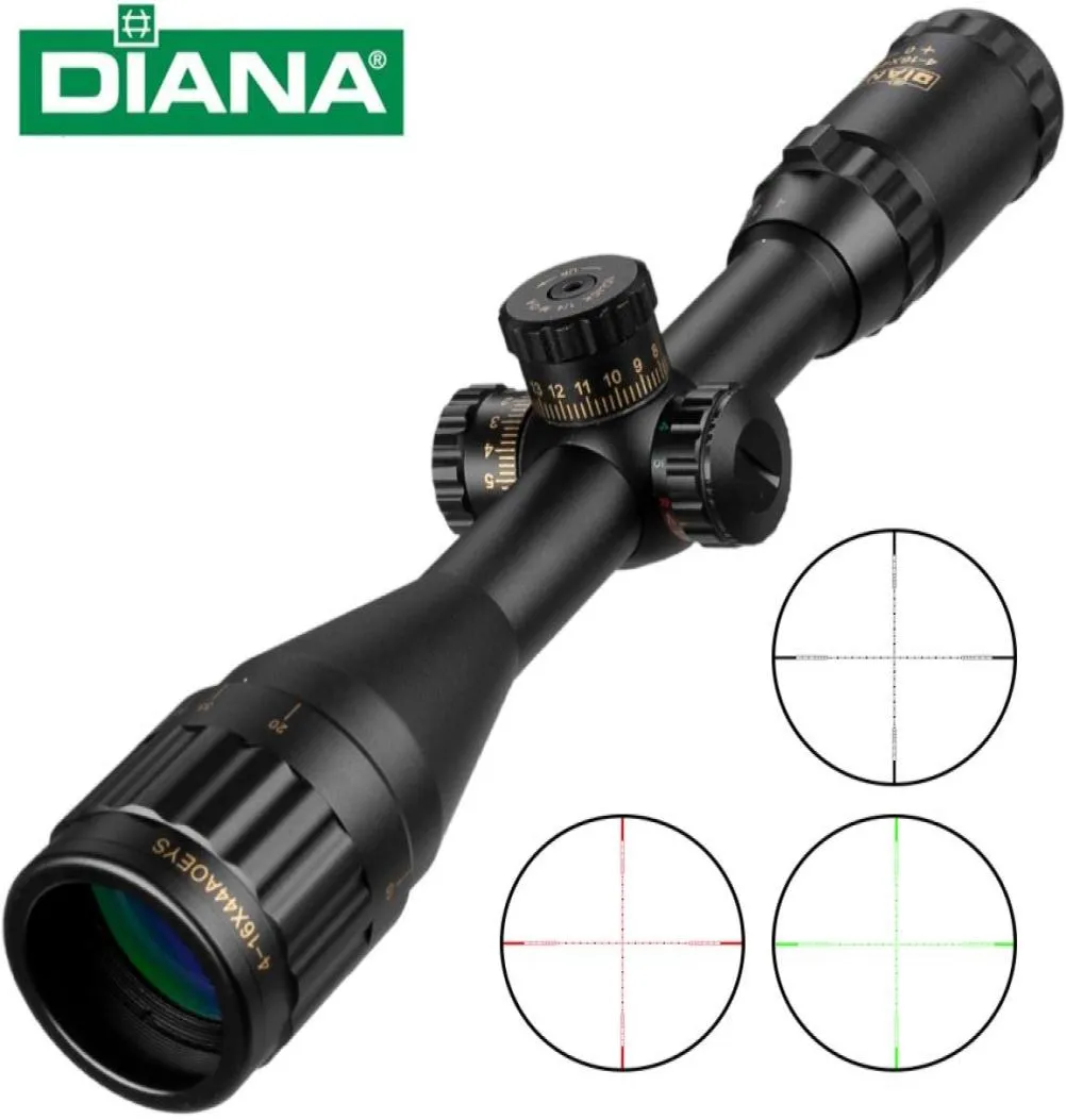 Mira óptica tática 416x44 ST, verde, vermelho, iluminado, riflescope, caça, rifle, sniper, airsoft, air guns4960363